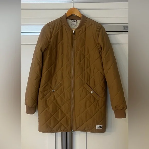 The North Face Cuchillo Parka Tan Aviator Jacket Size Small - Picture 3 of 10